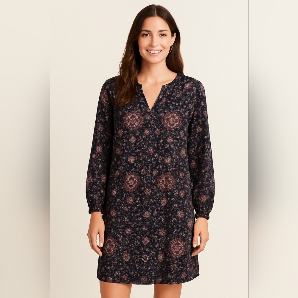 Evereve Allison Joy Lorene Dress Boho Medallion Print Small